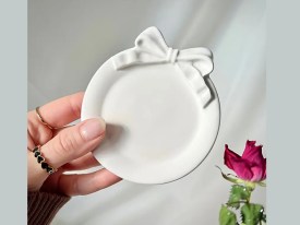 Molde silicona platito con moño 